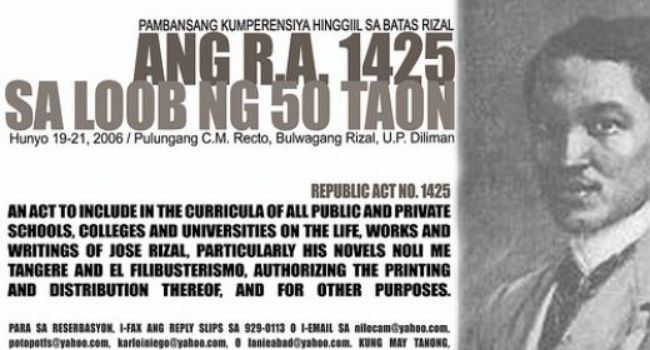 Issues And Interests On Rizal Law - Do These Issues Remain Today?
