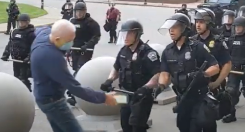 Cops Shove Elderly Man, Hits Head On Pavement & Starts Bleeding