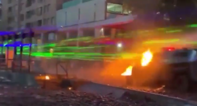 Protesters Shoot Cops With Lasers Amid Protests (VIDEO)