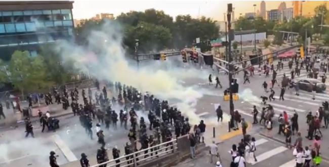 Atlanta Police Fire Tear Gas At Protesters, Wind Blows It Back At Police