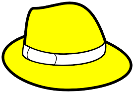 a yellow hat