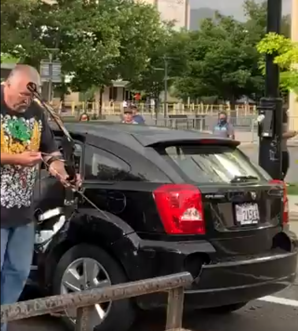 Man Uses Hunting Bow On Protesters, Gets Recked, Car Burned