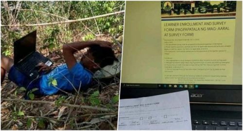 Teacher Climbs Top Of Mountain Just To Enroll Students Without Internet