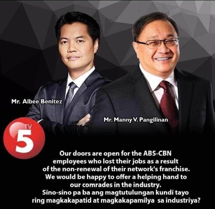 Manny Pangilinan, Albee Benitez Open Doors for ABSCBN Employees?