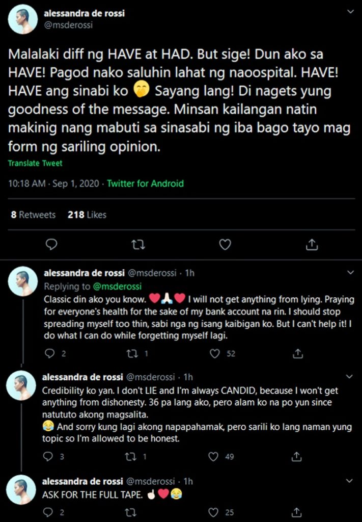 alessandra de rossi post