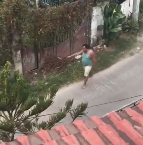 Motorists Knocked Man with Helmet
