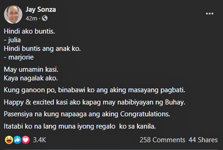 jay sonza post