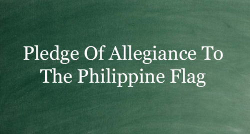 Pledge Of Allegiance To The Philippine Flag