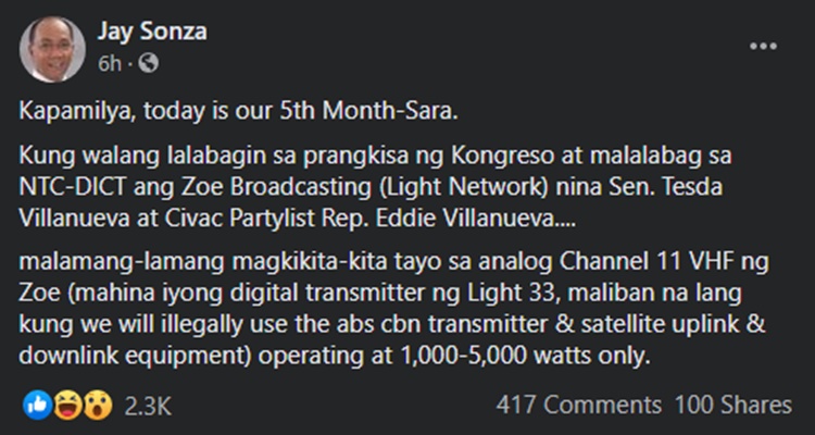 jay sonza post