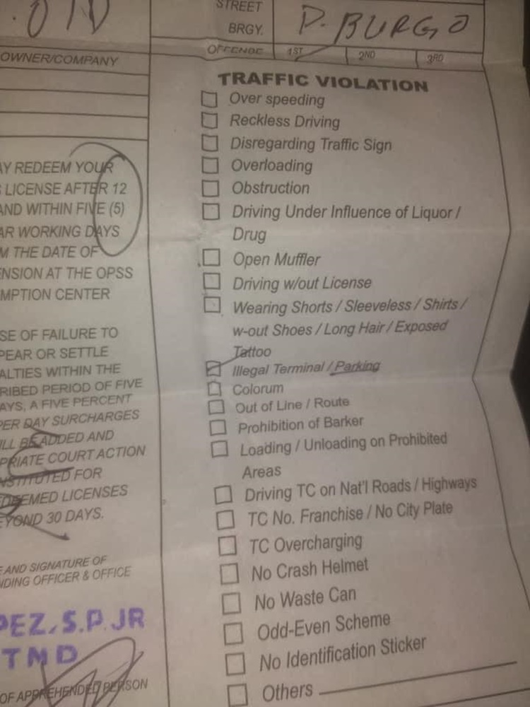 Illegal Parking Violation