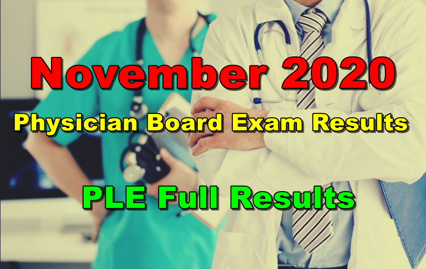 Physician Licensure Examination 2020 Results papersexam