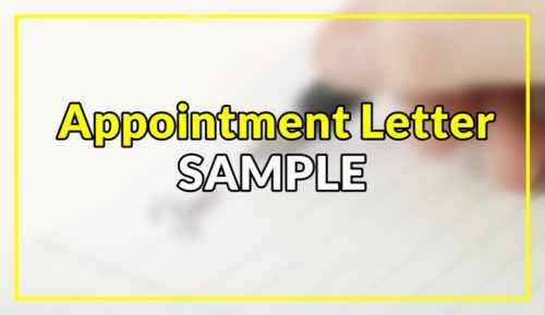Appointment Letter Sample