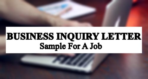 Business Inquiry Letter Sample