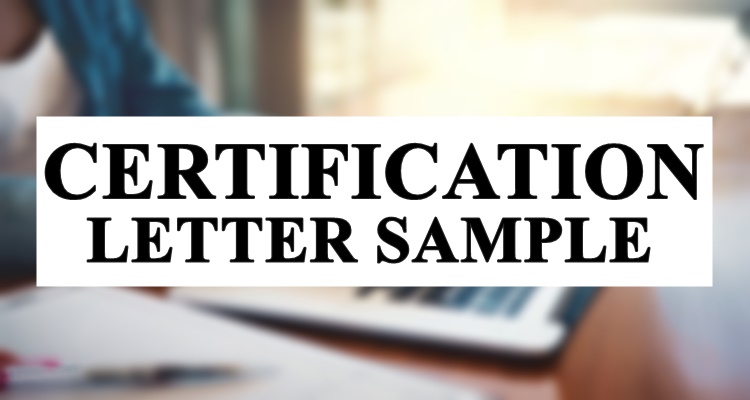 Certification Letter Sample