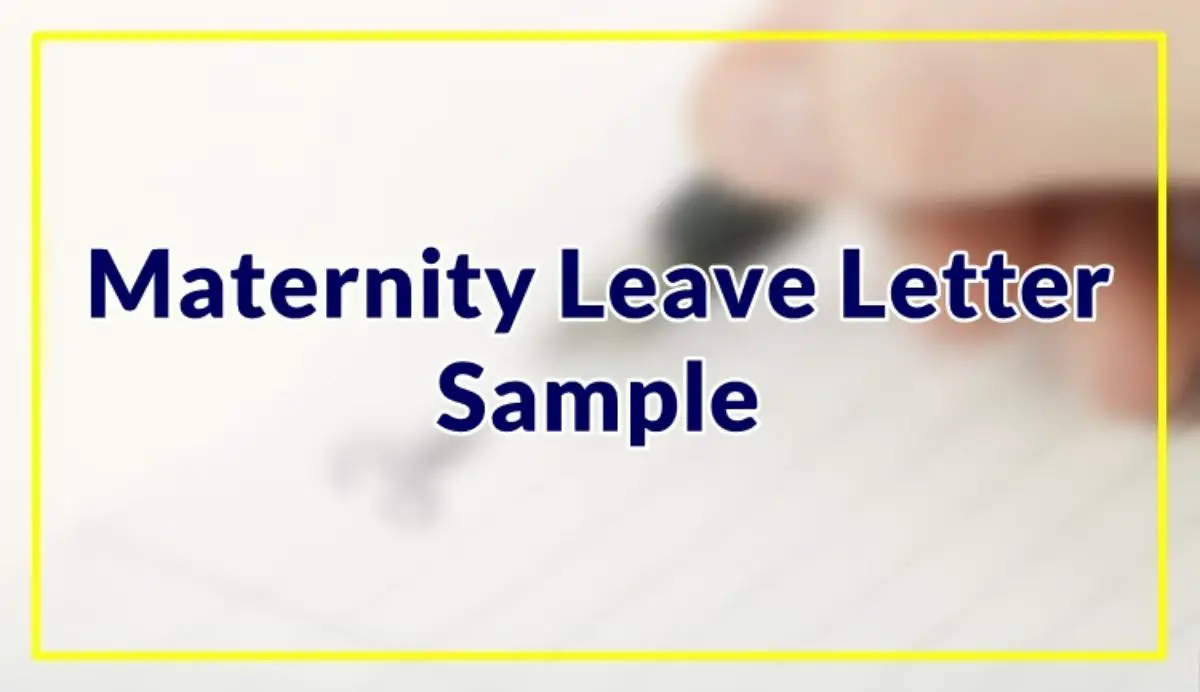 Maternity Leave Letter Sample