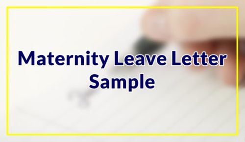 Maternity Leave Letter Sample