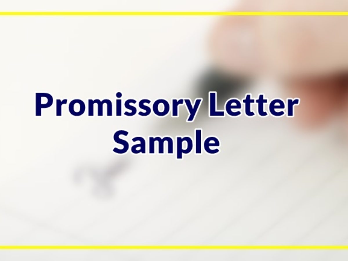 Promissory Letter Sample
