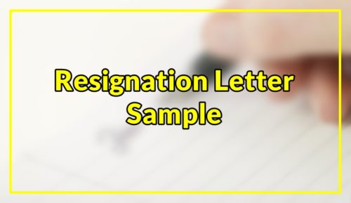 Resignation Letter Sample