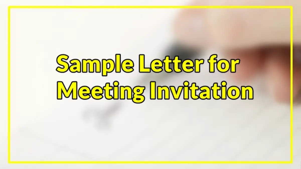 Sample Letter for Meeting Invitation For Email Template For Meeting Invitation