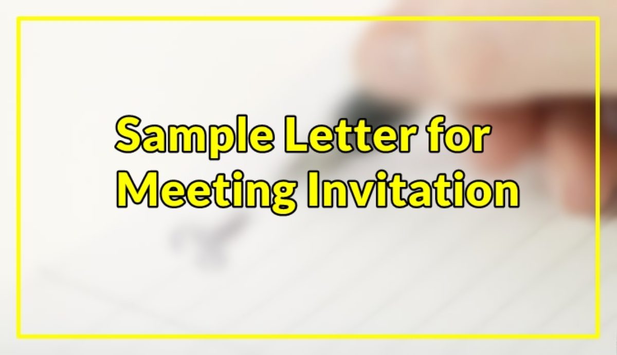 Sample Letter for Meeting Invitation Intended For Email Template For Meeting Invitation