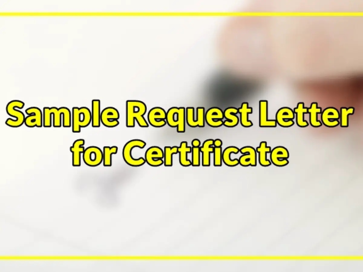 Sample Request Letter for Certificate