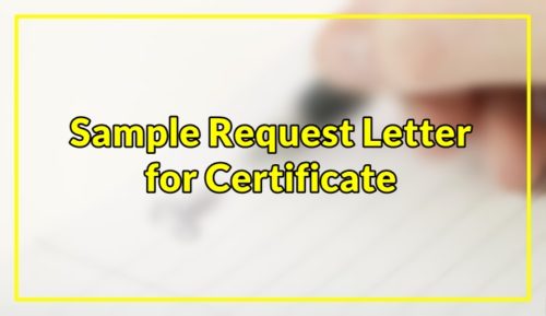 Sample Request Letter for Certificate