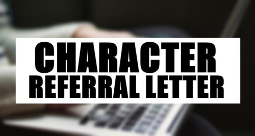 Character Referral Letter