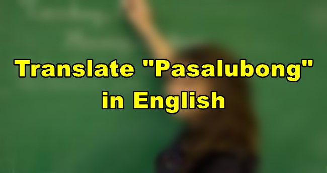 Pasalubong in English