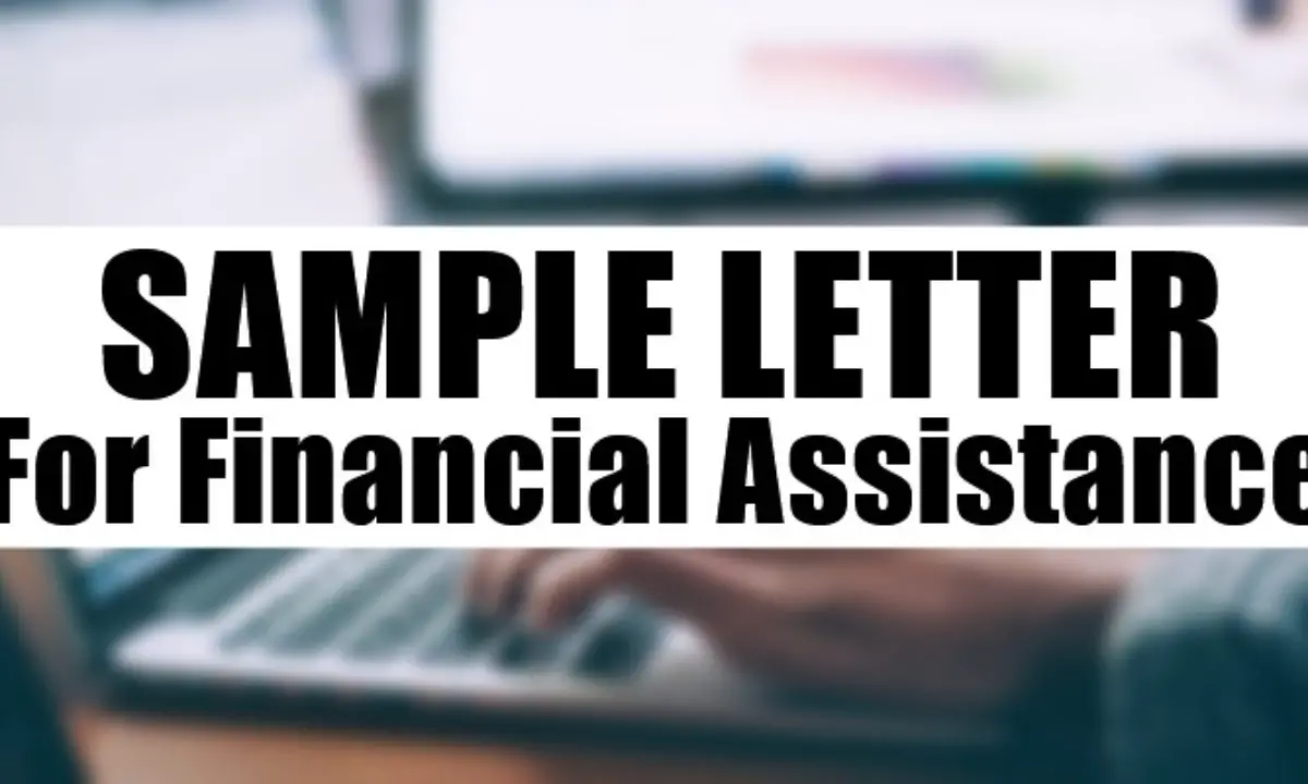 Sample Letter For Financial Assistance