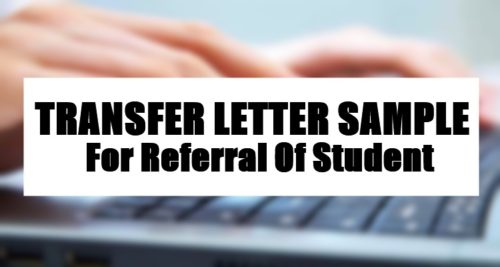 Transfer Letter Sample