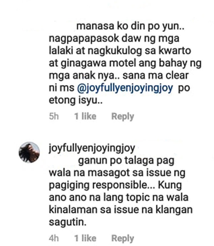 joy reyes netizen comment