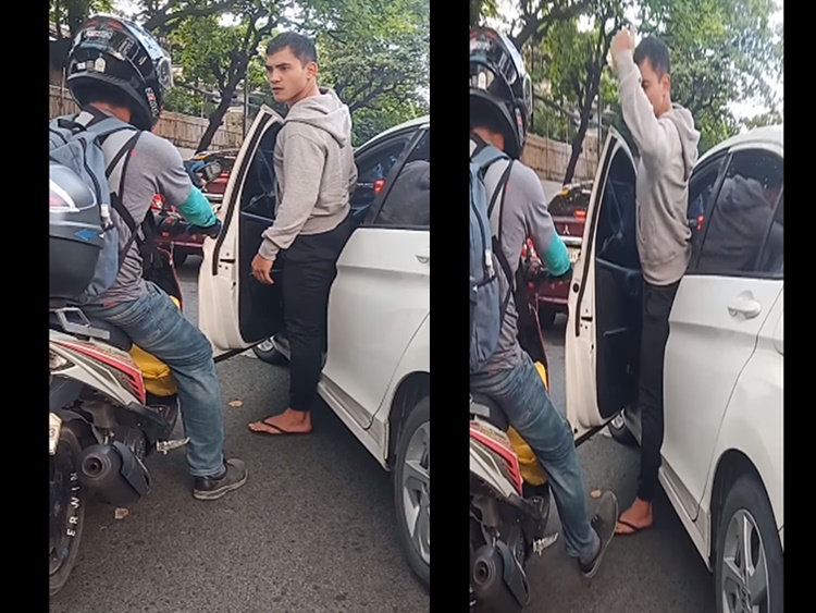 Road Rage Involving Rude Car Driver & Helpless Motorcycle Rider Goes Viral