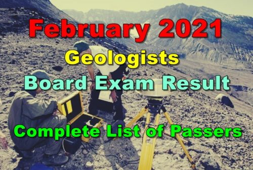 Geologist Board Exam Result