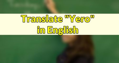 Yero in English - Translate "Yero" in English