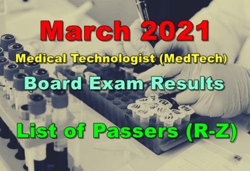 MedTech Board Exam Results