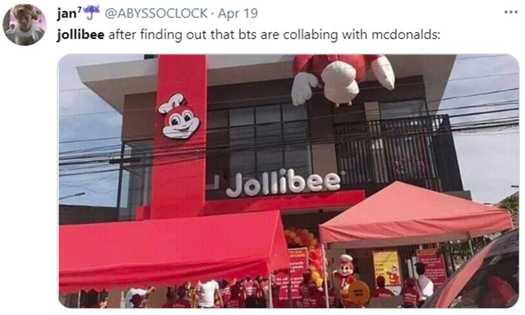 Mcdonald S Bts Meal Netizens Share Hilarious Memes Of Jollibee