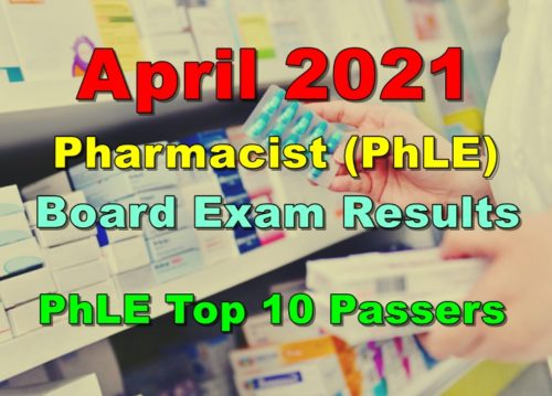Pharmacist PhLE Board Exam Results