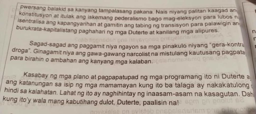 DepEd Module Containing Anti-Government Propaganda Criticize Online