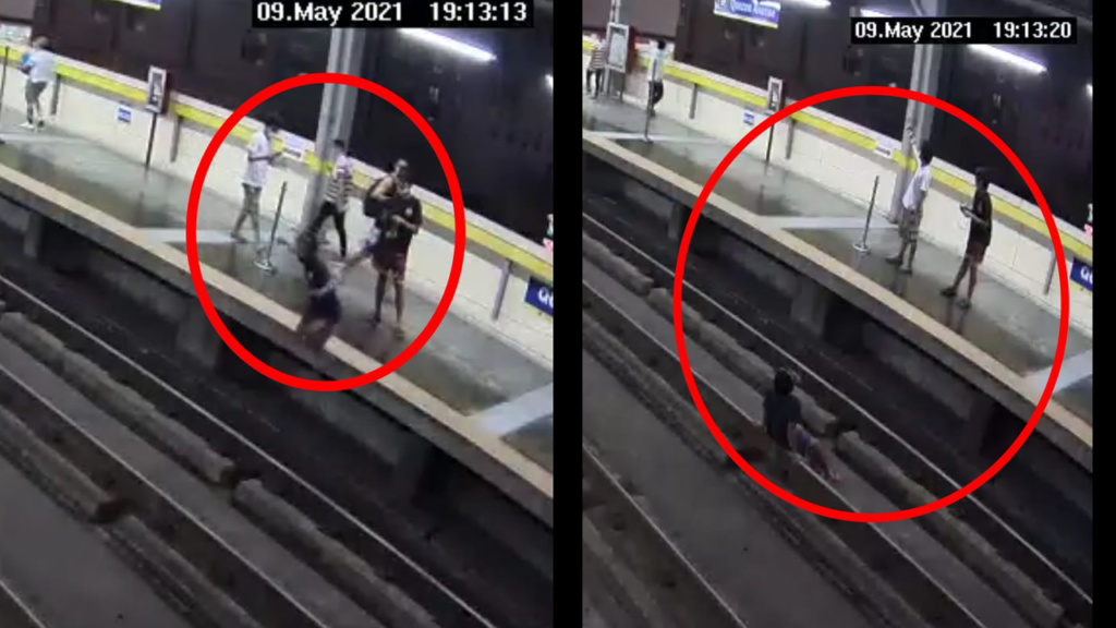 Man at MRT-3 Took Selfie