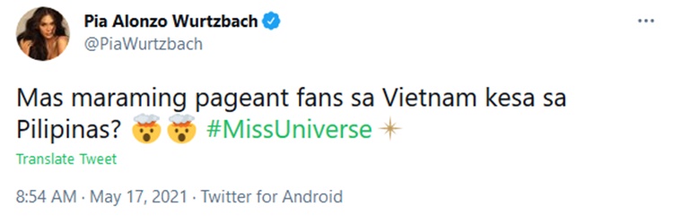 pia wurtzbach tweet