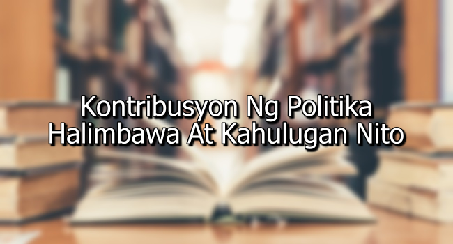 Kontribusyon Ng Politika – Halimbawa At Kahulugan Nito