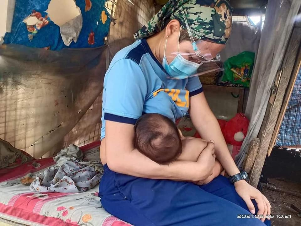 Lady Police Officer Breastfeed