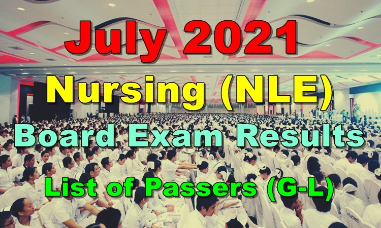 Nursing Board Exam Result July 2021 – NLE List Of Passers (G-L)