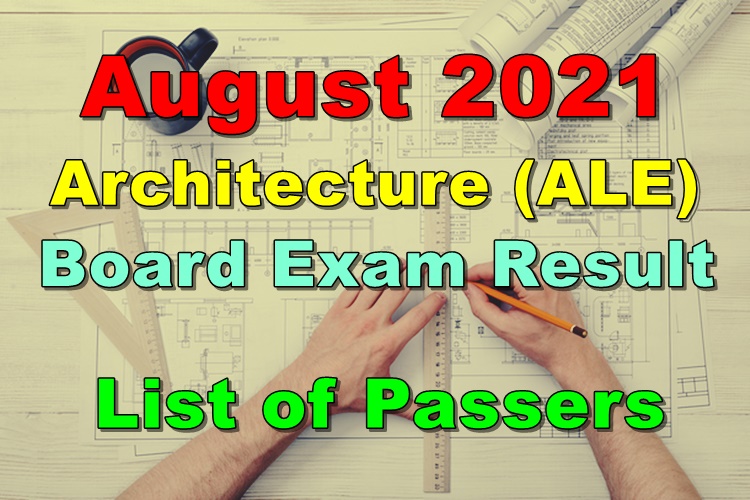 Architecture Board Exam Result August 2021 (List of Passers)
