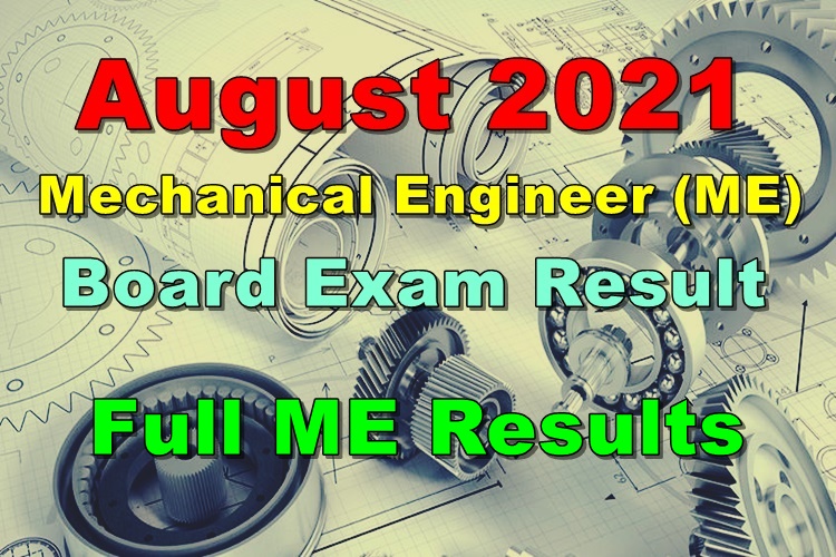 Mechanical Engineer ME Licensure Exam Result August 2021