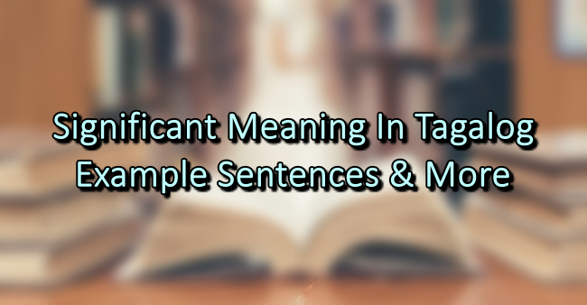 Significant Meaning In Tagalog Example Sentences More