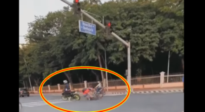Video of Motorcycle Rider Who Hits Cyclist Crossing Pedestrian Lane Goes Viral