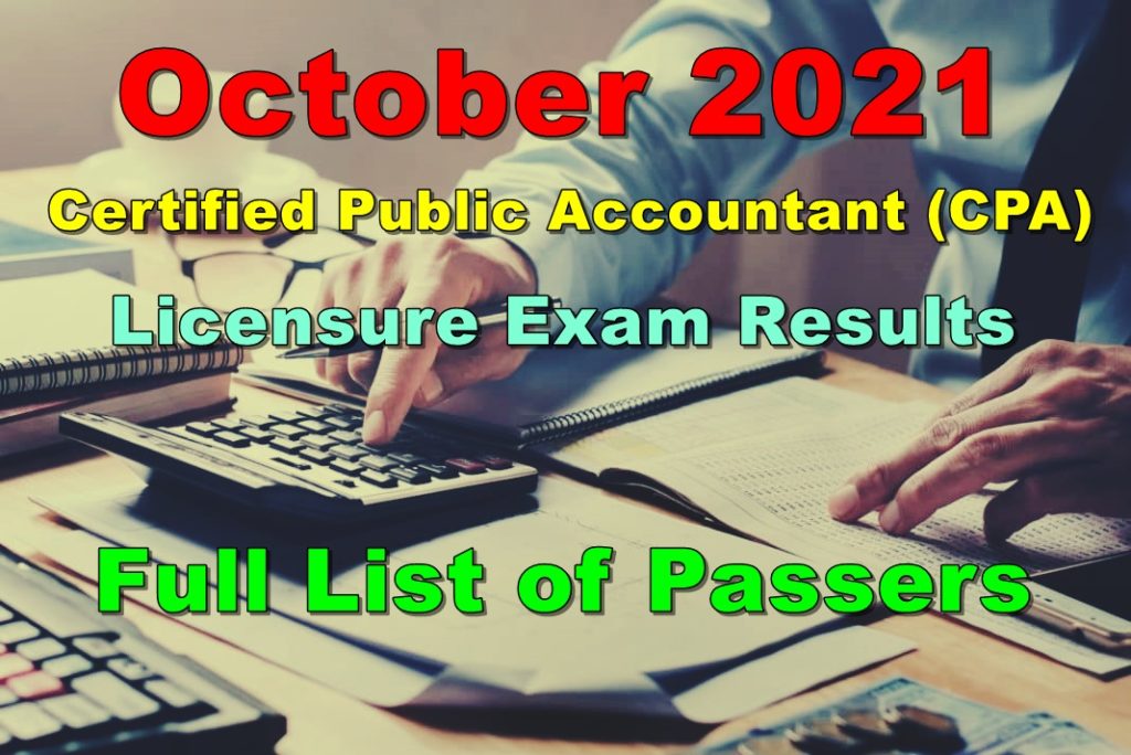 Certified Public Accountant CPA Licensure Exam Results October 2021