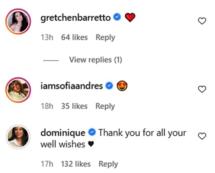 Dominique Cojuangco Engagement, Gretchen and Claudine Comment