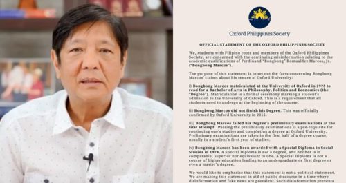 Oxford Philippines Society, Bongbong Marcos